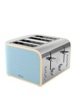 Swan St17010Bln Retro 4-Slice Toaster - Blue